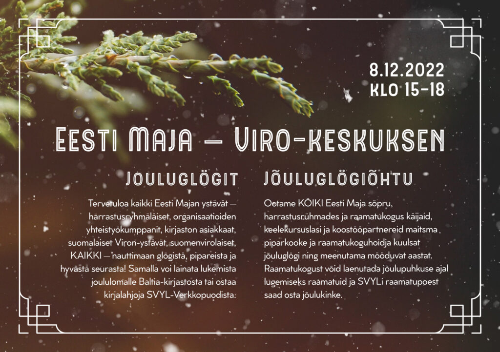 mainos Eesti Maja – Viro-keskuksen jouluglögeistä