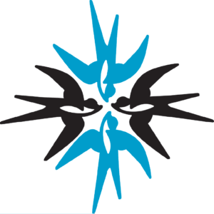 Suomen Viro-yhdistysten liiton logo, neljä pääskystä