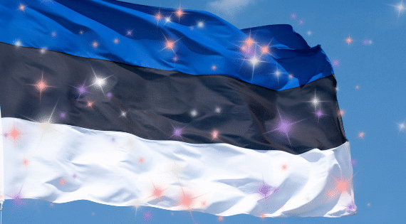 Kuvassa on Viron lippu.