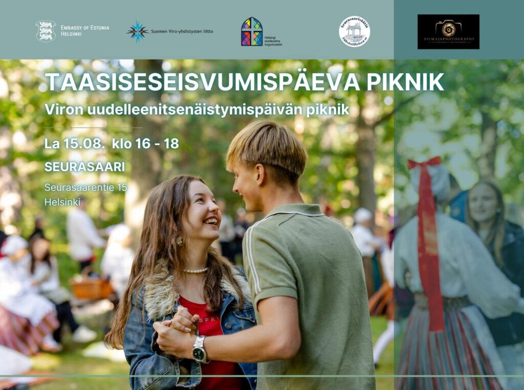 Kuvassa on nuoria ja tanssijoita kansallispuvuissa.