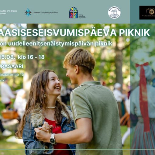 Kuvassa on nuoria ja tanssijoita kansallispuvuissa.